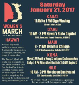 Photo of flier for Hawaii Women's March