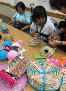 Photo of Liv! Zentangles members working with rope project