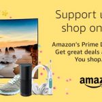Photo of ad that states, "Support us when you shop on Prime Day. Amazon's Prime Day is Tuesday, July 11. Get great deals at smile.amazon.com. You shop. Amazon gives. Amazon smile.