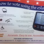 Picture of flyer about eSlate voting machine