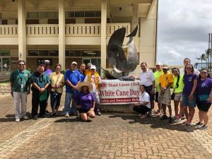 Group photo of Maui Lions Club and AILH staff with Mayor Arakawa