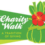 Charity Walk logo with writing, "Charity Walk: A tradition of giving"