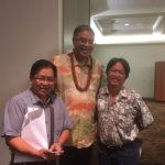 Photo of Tom and Mufi Hanneman at Oahu Charity Walk Kickoff event