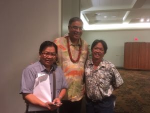 Photo of Tom and Mufi Hannemann at Oahu Charity Walk Kickoff event