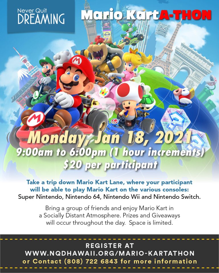 NDQ Mario Kart-A-THON – Aloha Independent Living Hawaii